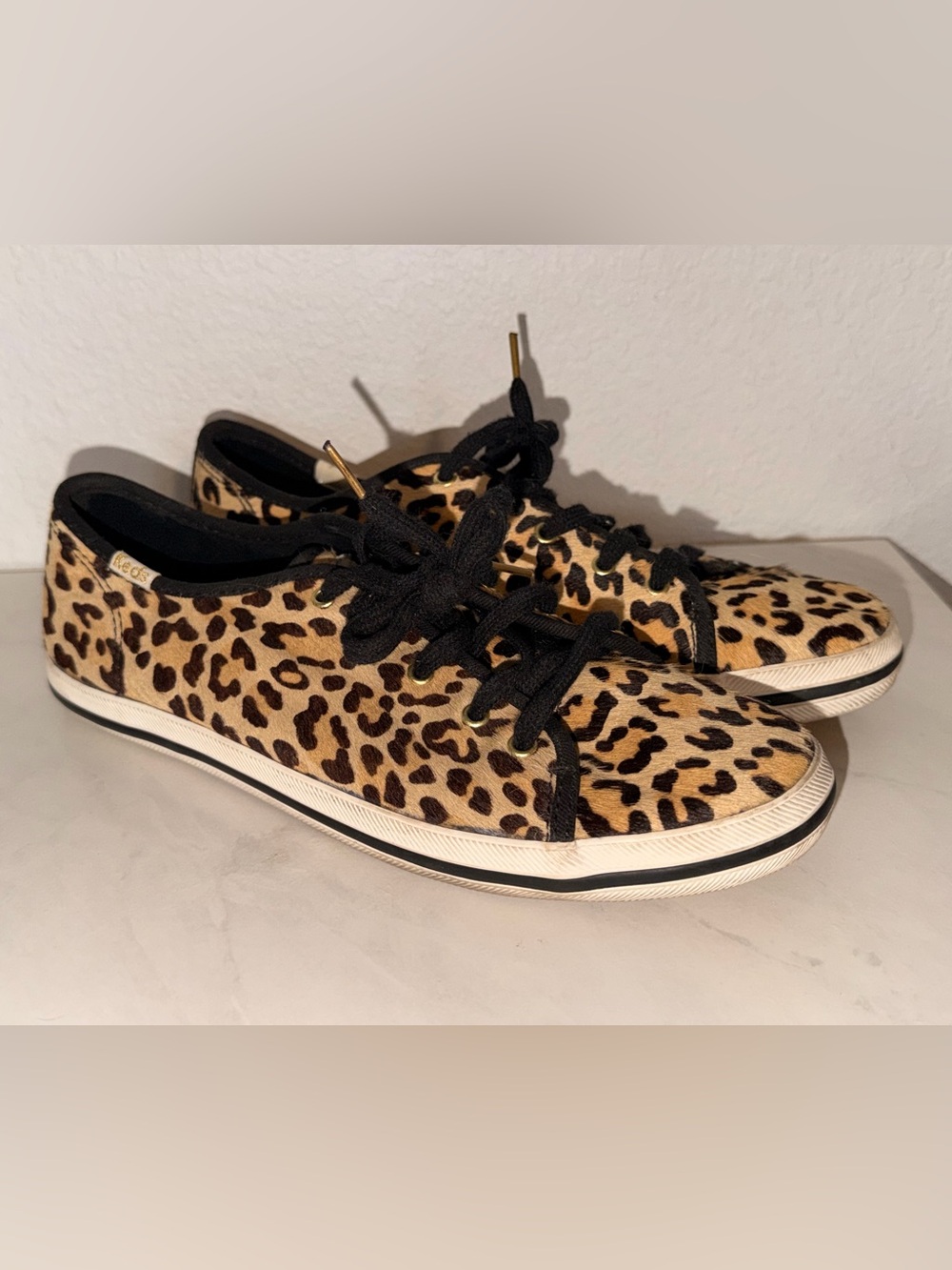 Keds for Kate Spade Leopard Print Lace-Up Women's Sneakers ~ Women’s size 7